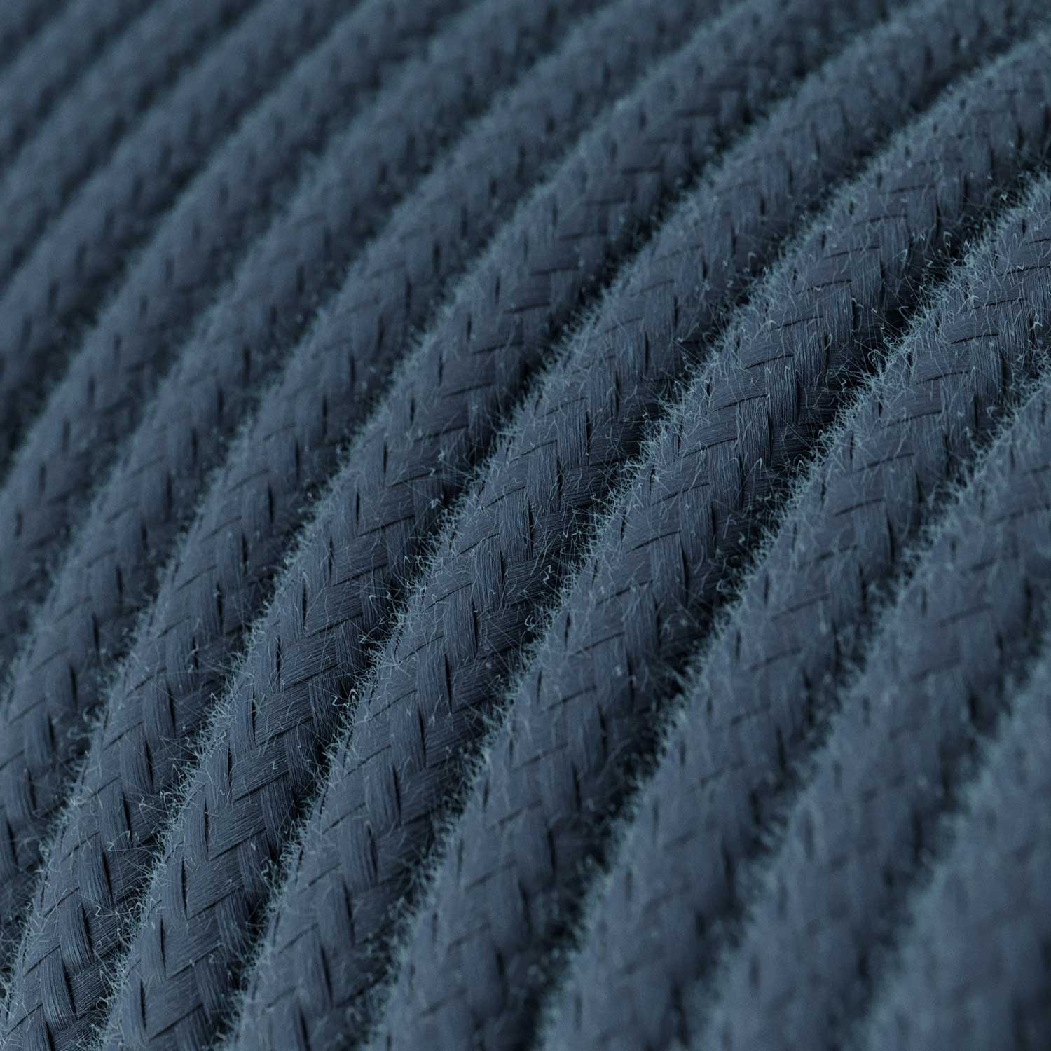 Fil Électrique Rond Gaine De Tissu De Couleur Coton Tissu Uni Gris Pierre RC30