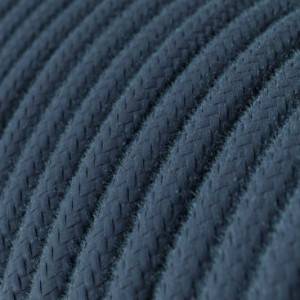 Fil Électrique Rond Gaine De Tissu De Couleur Coton Tissu Uni Gris Pierre RC30