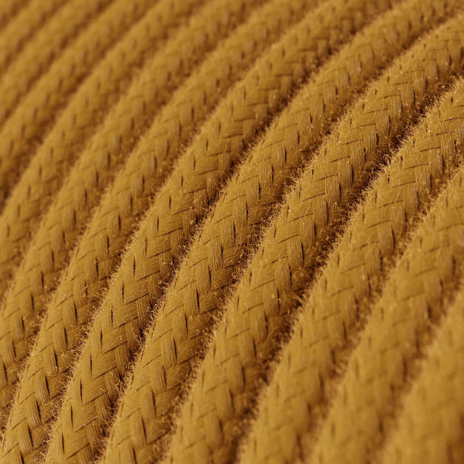 Elektrisches Kabel rund überzogen mit Baumwolle Einfarbig Goldener Honig RC31
