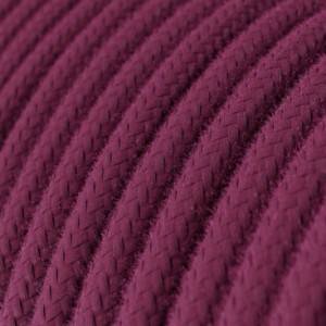 Fil Électrique Rond Gaine De Tissu De Couleur Coton Tissu Uni Marc De Raisin RC32