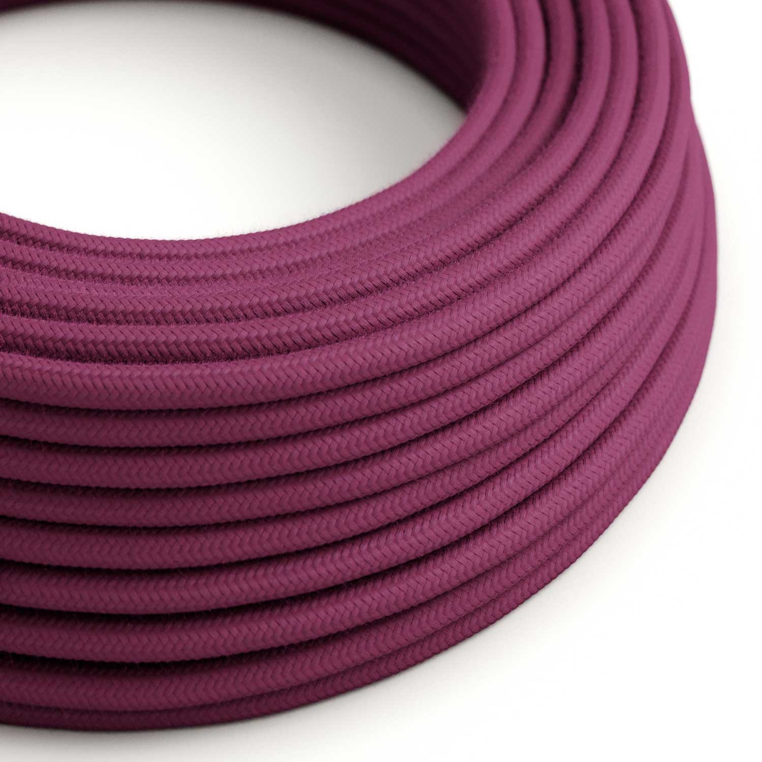 Fil Électrique Rond Gaine De Tissu De Couleur Coton Tissu Uni Marc De Raisin RC32