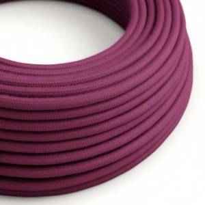 Fil Électrique Rond Gaine De Tissu De Couleur Coton Tissu Uni Marc De Raisin RC32