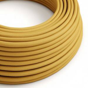 Elektrisches Kabel rund überzogen mit Textil-Seideneffekt Einfarbig Senf RM25
