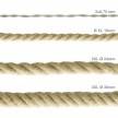 Corde XL, câble électrique 3x0,75. Revêtement en jute brute. Diamètre 16mm.