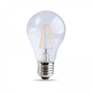 Tropfenförmige LED Glühbirne mit Filamentfaden 4W E27 klar