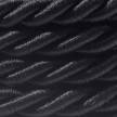 Corde XL, câble électrique 3x0,75. Revêtement en tissu noir brillant. Diamètre 16mm.