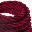 Corde 2XL, câble électrique 3x0,75. Revêtement en tissu bordeaux foncé brillant. Diamètre 24mm.