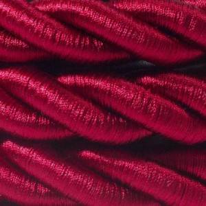 Corde 2XL, câble électrique 3x0,75. Revêtement en tissu bordeaux foncé brillant. Diamètre 24mm.