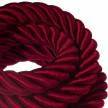 Corde 3XL, câble électrique 3x0,75. Revêtement en tissu bordeaux foncé brillant. Diamètre 30mm.