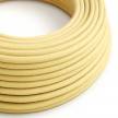 Fil Électrique Rond Gaine De Tissu De Couleur Coton Jaune Pastel RC10