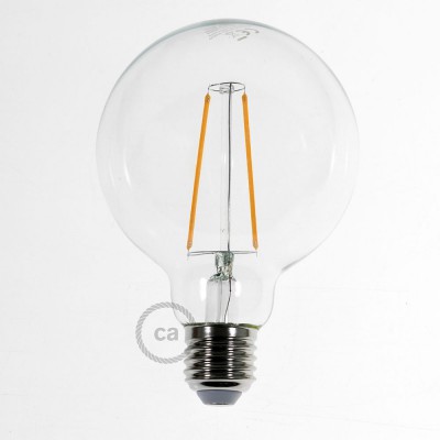 LED-Glühbirne transparent - Globo G95 Lang Filament - 4W E27 Deko Vintage 2200K