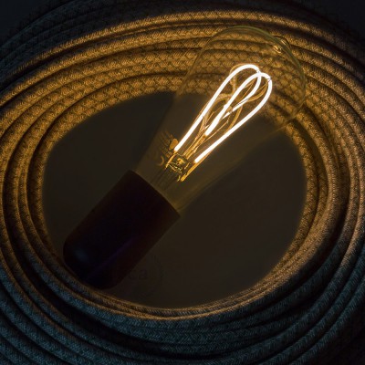 Lampadina Trasparente LED Edison ST64 Filamento Curvo a Doppio Loop 5W E27 Dimmerabile 2200K