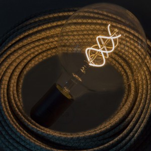 Ampoule Transparente LED - Globe G125 Filament courbe avec Spirale 4.9W E27 Dimmable 2200K