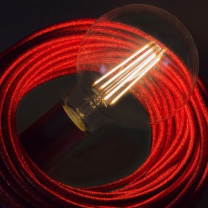 LED-Glühbirne transparent - Globo G95 Lang Filament - 7.5W E27 Deko Vintage dimmbar 2200K