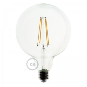LED-Glühbirne transparent - Globo G125 Lang Filament - 7.5W E27 Deko Vintage dimmbar 2200K