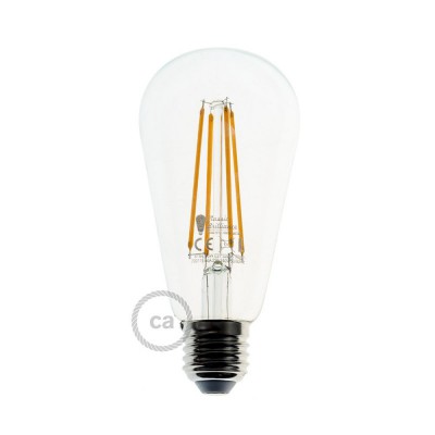 LED-Glühbirne transparent - Edison ST64 Lang Filament - 7.5W E27 Deko Vintage dimmbar 2200K