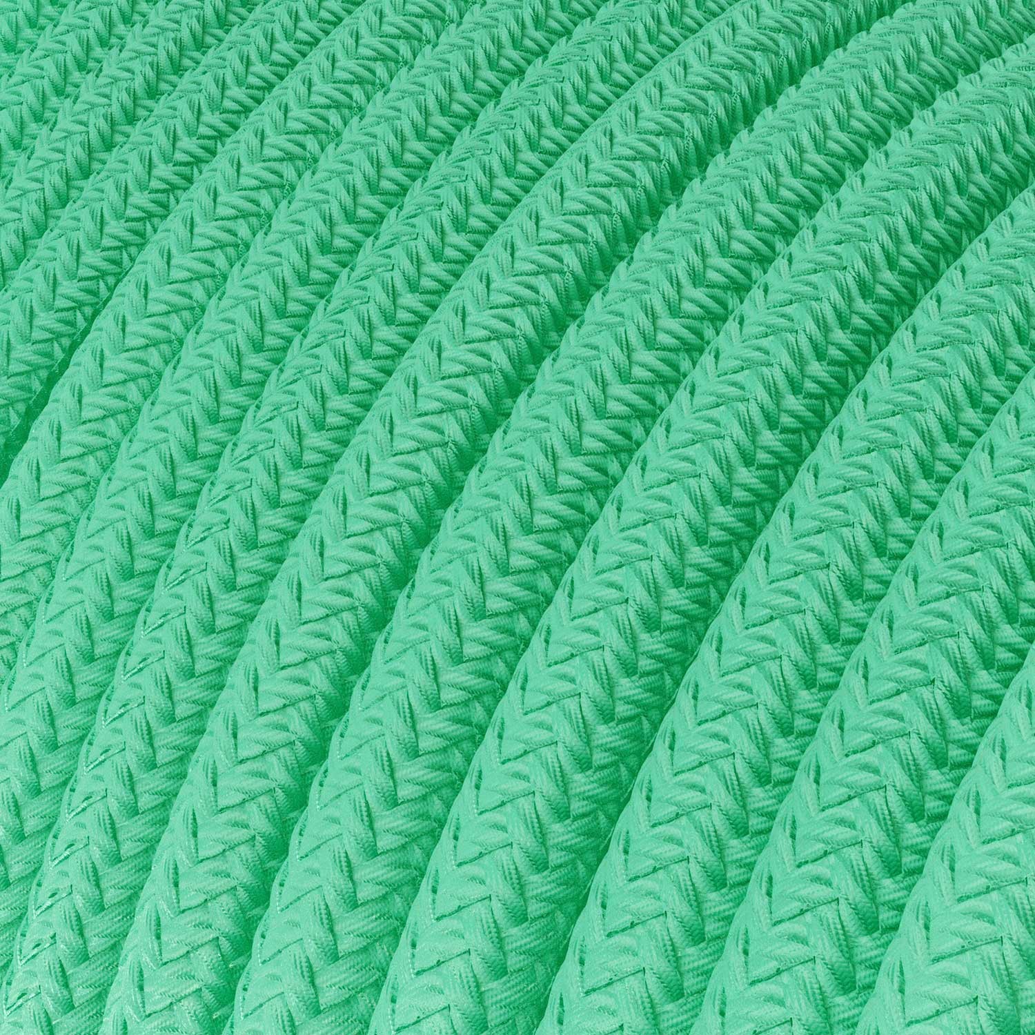 Elektrisches Kabel rund überzogen mit Textil-Seideneffekt Einfarbig Opalgrün RH69