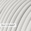 Cavo elettrico a larga sezione 3x1,50 rotondo - tessuto effetto seta Bianco RM01