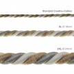 Corde XL, câble électrique 3x0,75. Revêtement en jute, coton et lin naturel Country. Diamètre 16mm.