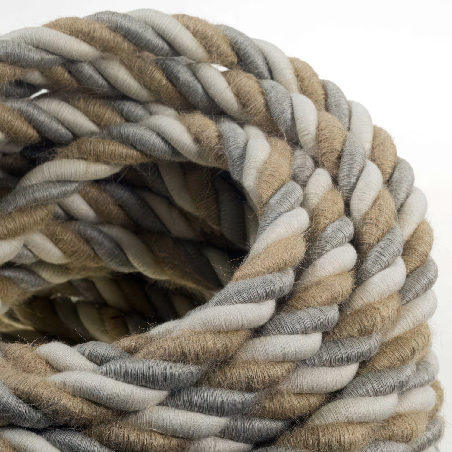 Corde 2XL, câble électrique 3x0,75. Revêtement en jute, coton et