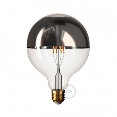 Silber Kopfsiegel Globe G125 LED Glühbirne 7W E27 dimmbar 2700K