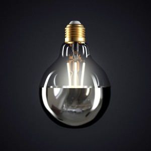 Silber Kopfspiegel Globe G95 LED Glühbirne 7W E27 dimmbar 2700K