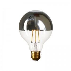 Ampoule LED Globe G95 Demi Sphère Argentée 7W E27 Dimmable 2700K