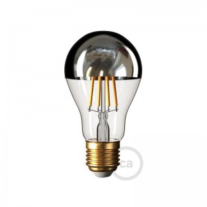 Ampoule LED Goutte A60 Demi Sphère Argentée 7W E27 Dimmable 2700K