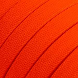 Elektrisches Kabel überzogen mit Orangem CF15 Textil für Lichterketten, Seideneffekt Einfarbig