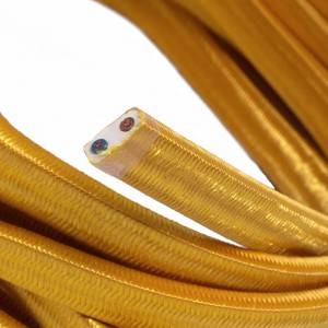 Câble électrique pour guirlande lumineuse recouvert de tissu Doré CM05