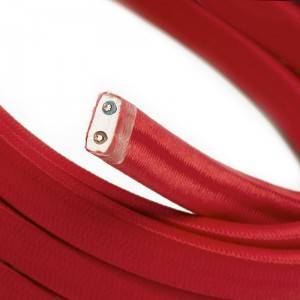 Cavo elettrico per catenaria rivestito in tessuto Rosso CM09 - UV resistant