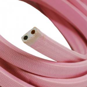 Câble électrique pour guirlande lumineuse recouvert de tissu Rose Baby CM16