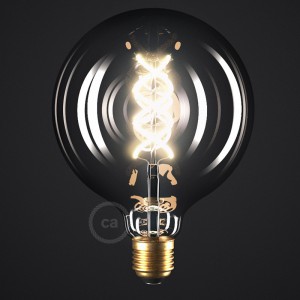LED Lampe Smoky Globo G125 Curved Spirale Filament 5W E27 dimmbar 2000K