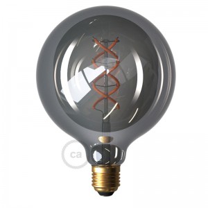 Ampoule Smoky LED Globe G125 Filament Courbe en Spirale 5W E27 Dimmable 2000K