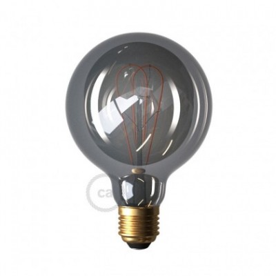 LED Lampe Smoky Globo G95 Curved Doppelspirale Filament 5W E27 dimmbar 2000K