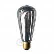 Lampadina Smoky LED Edison ST64 Filamento Curvo a Doppio Loop 5W E27 Dimmerabile 1800K