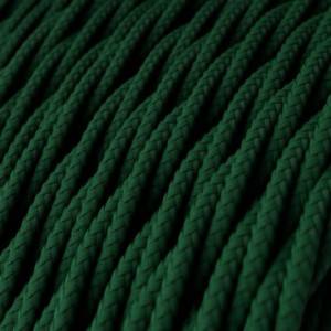 Fil Électrique Torsadé Gaine De Tissu De Couleur Effet Soie Tissu Uni Vert Foncé TM21