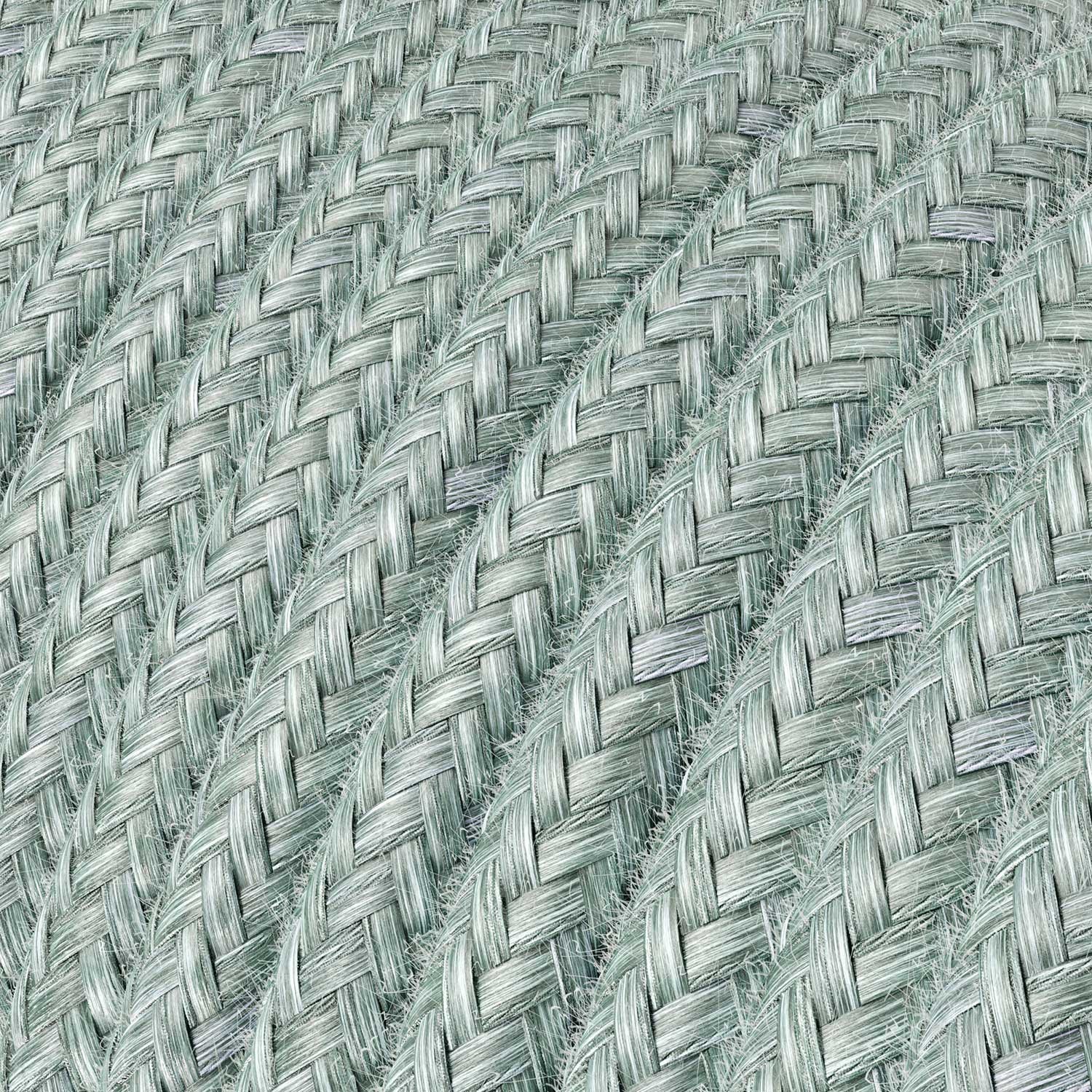 Fil Électrique Rond Gaine De Tissu De Couleur Coton Bleu Brume RX12