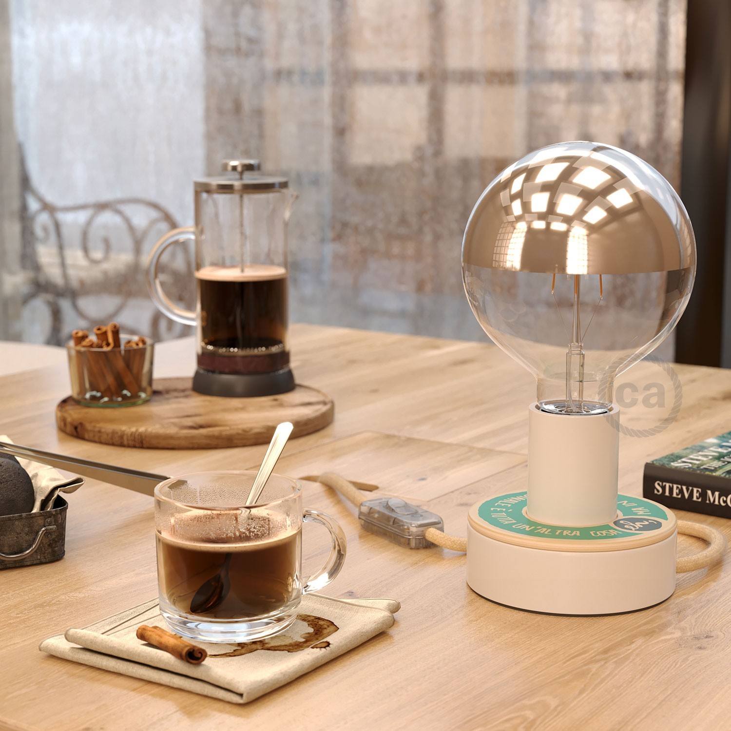 MINI-UFO en bois double-face collection READING BALLSH*T, mod. COPERTINA + LINGUA ORIGINALE