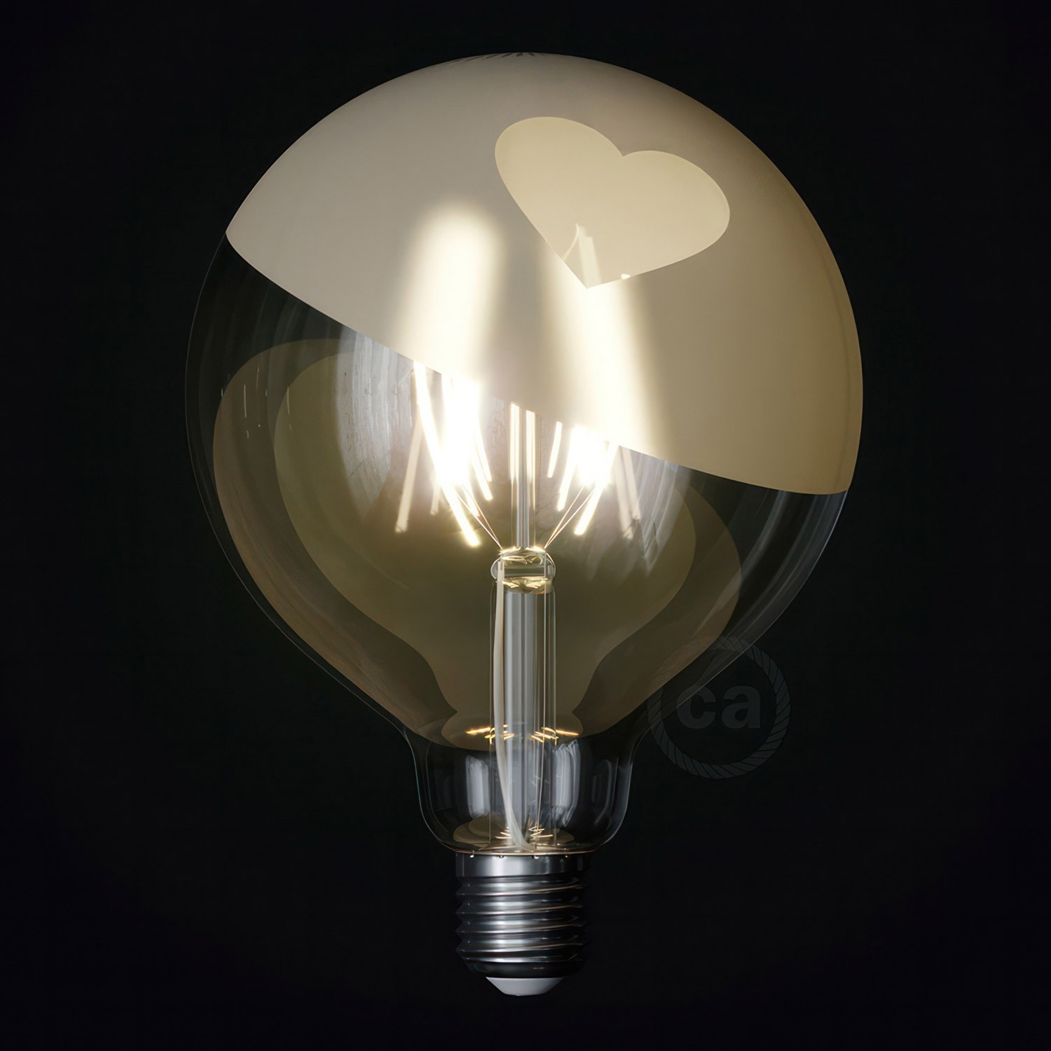 LED-Glühbirne Globo G125 kurze Filament Linie Tattoo Lamp® Modell Cuore 4W E27 2700K