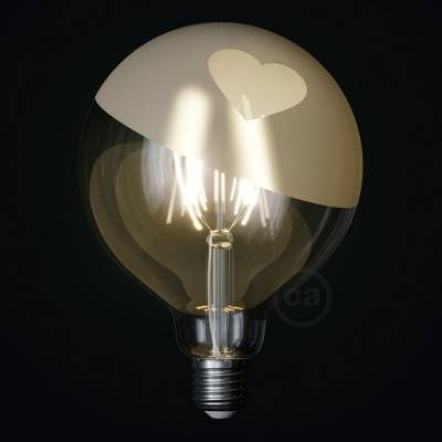 LED-Glühbirne Globo G125 kurze Filament Linie Tattoo Lamp® Modell Cuore 4W E27 2700K