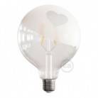 Lampadina LED Globo G125 Filamento Corto Linea Tattoo Lamp® Modello Cuore 4W E27 2700K