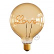 Ampoule Dorée Globe LED pour lampe à poser - G125 Filament simple "Love" - 5W E27 Décorative Vintage 2000K