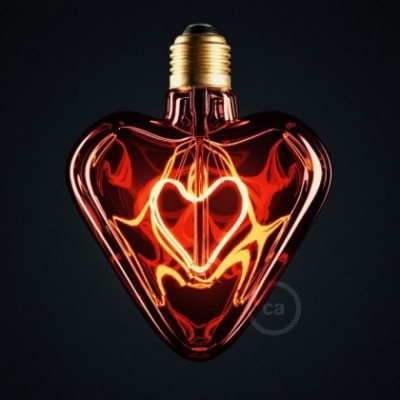 Lampadina LED Cuore Rosso 5W E27 Decorativa 2000K Dimmerabile