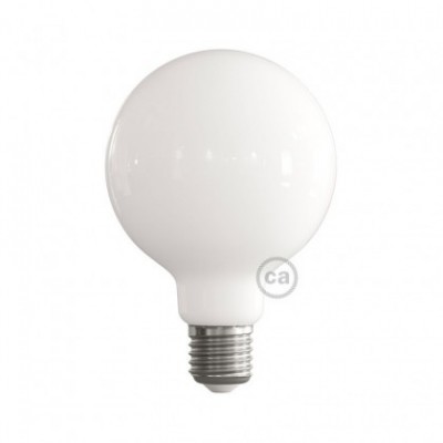 LED-Glühbirne 7.5W E27, milch Globo G95, 2700K, dimmbar