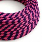 Rundes, Vertigo-Textilkabel mit HD Effekt mit pink-lila Streifen ERM41