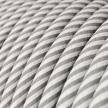 Cavo Elettrico rotondo Vertigo HD rivestito in tessuto Bianco e Alluminio ERM46