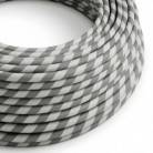 Rundes Vertigo-HD-Textilkabel in Silber mit grauem Stoff ERM55