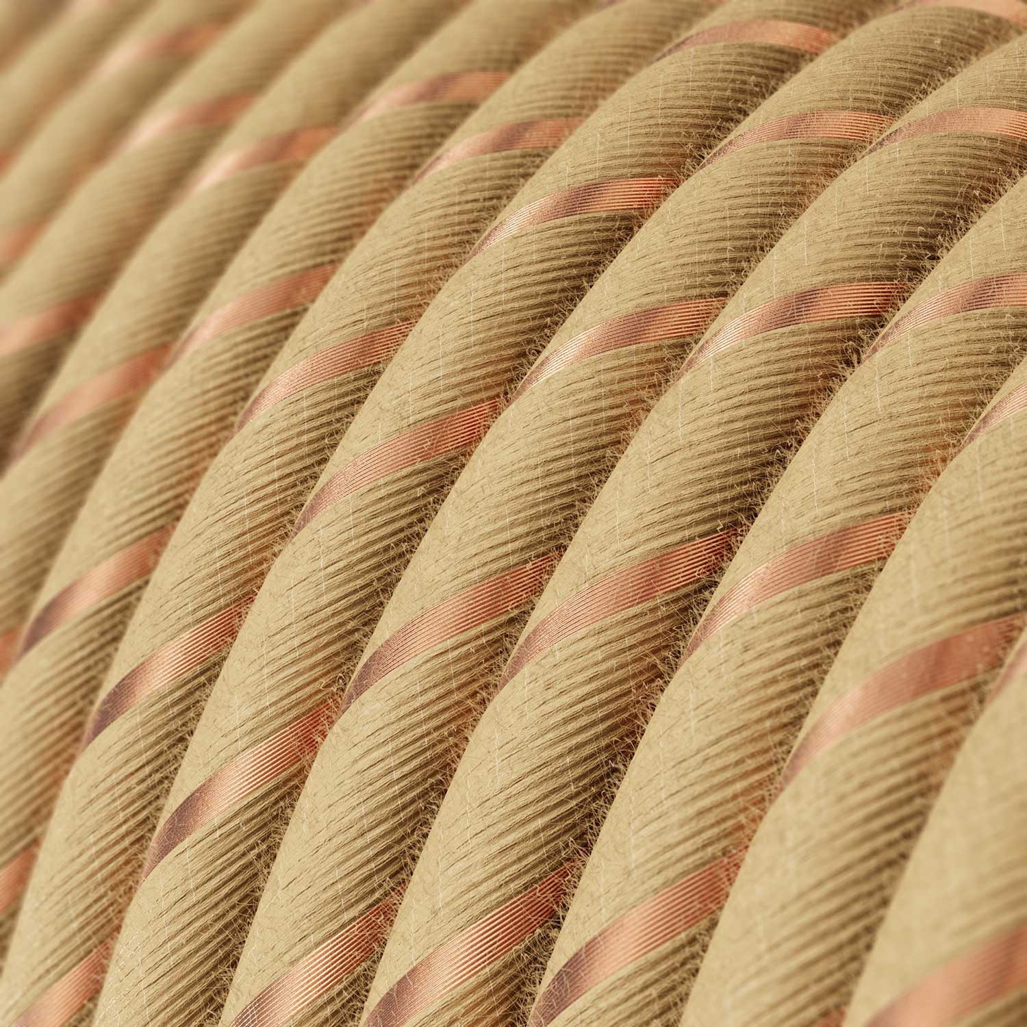 Rundes, Vertigo-Textilkabel aus Jute mit Kupferfaden ERR04