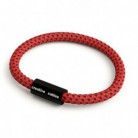 Bracelet avec fermoir magnétique noir mat et câble RT94 (effet soie Red Devil)